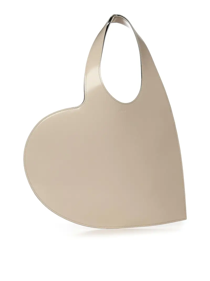 Borsa in pelle a cuore Beige