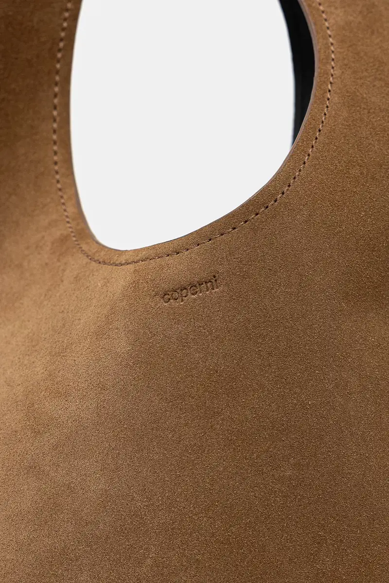 borsa in pelle scamosciata Double Heart Marrone miniatura 4