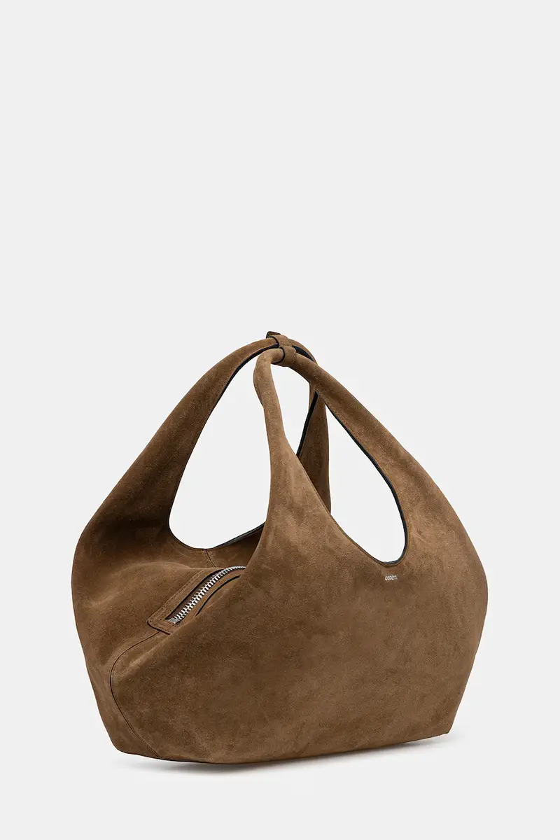 borsa in pelle scamosciata Folded Marrone miniatura 2