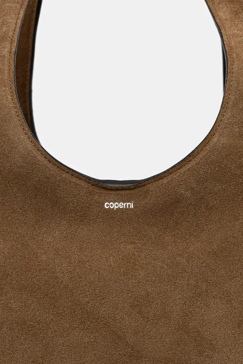 borsa in pelle scamosciata Folded Marrone miniatura 4