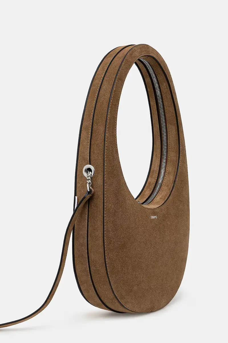 borsa in pelle scamosciata Swipe Marrone miniatura 2