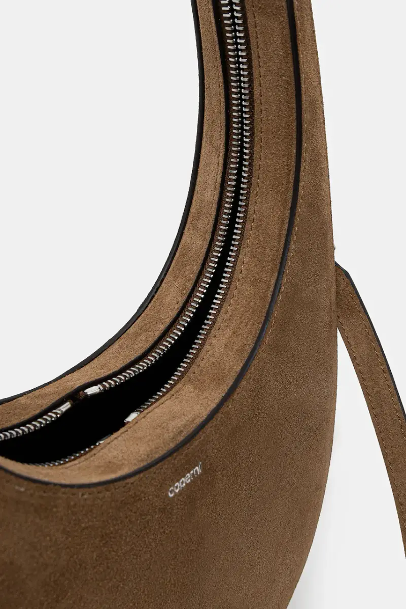 borsa in pelle scamosciata Swipe Marrone miniatura 5