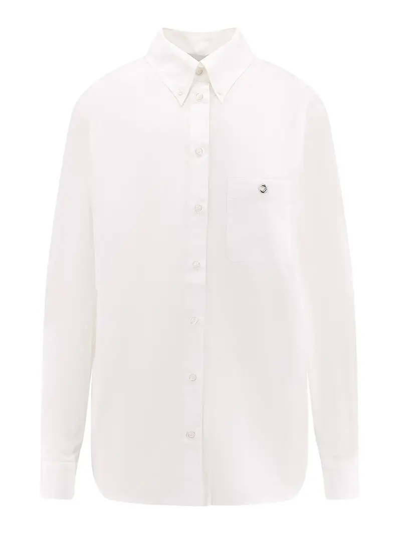 Camicia Boyfriend Shirt In Popeline Di Cotone Bianco