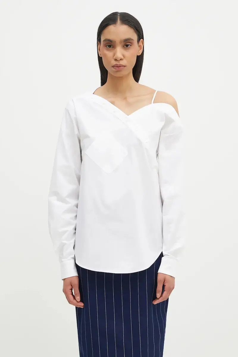 camicia in cotone Heart donna colore bianco COPCH52F2010