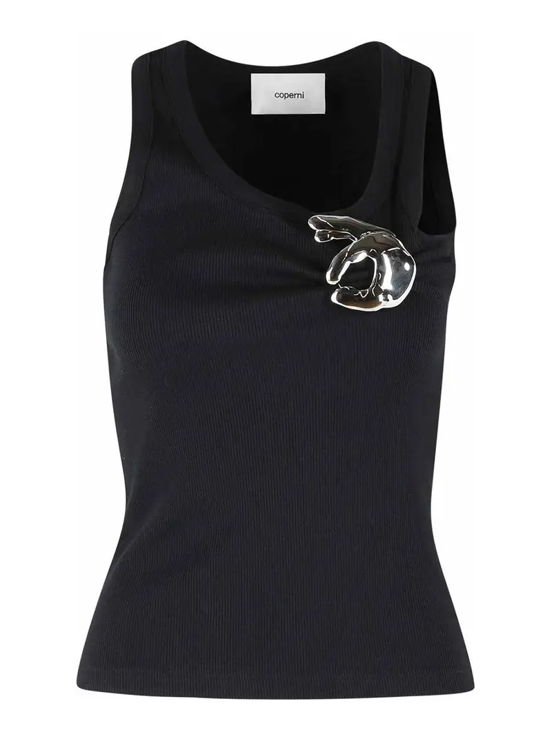 Canotta in cotone nero