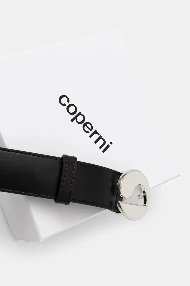 cintura in pelle Logo Nero miniatura 3