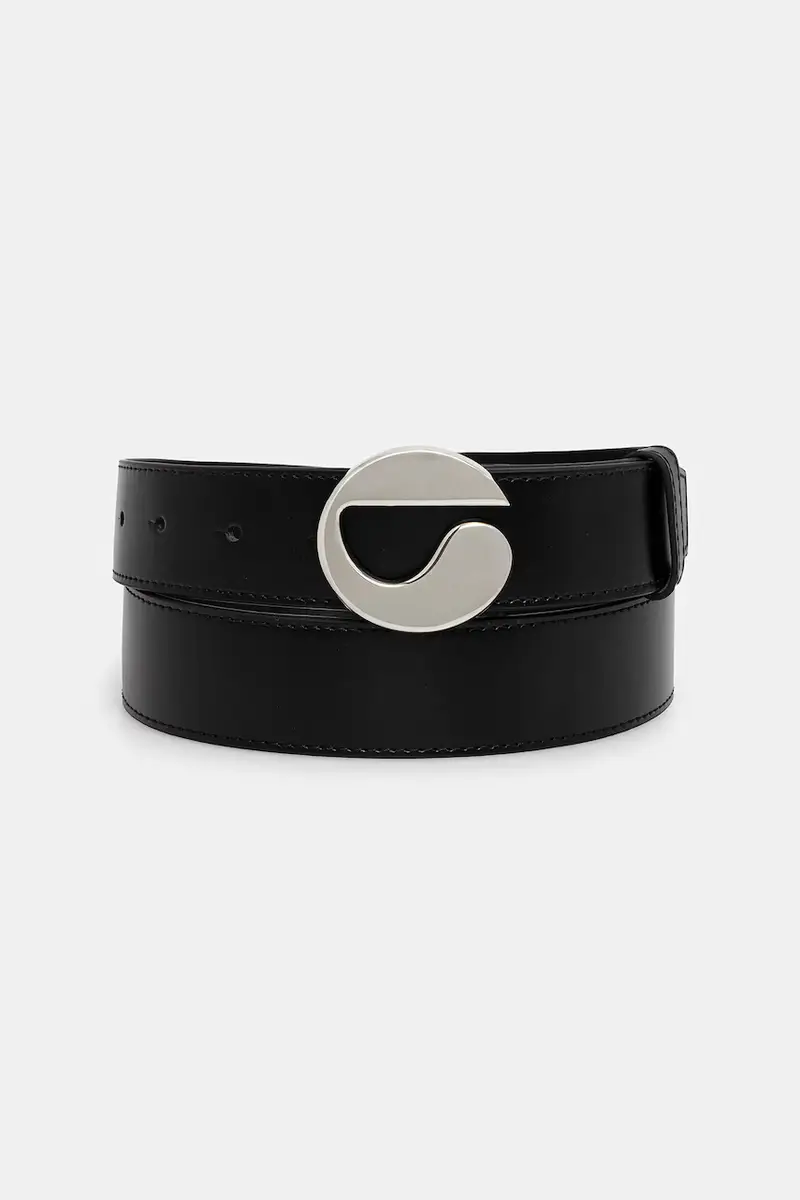 cintura in pelle Logo Nero