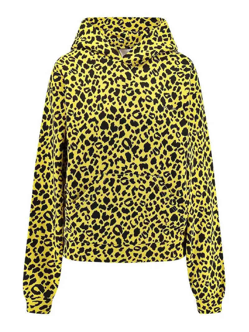 Felpa In Cotone Con Cappuccio Animalier