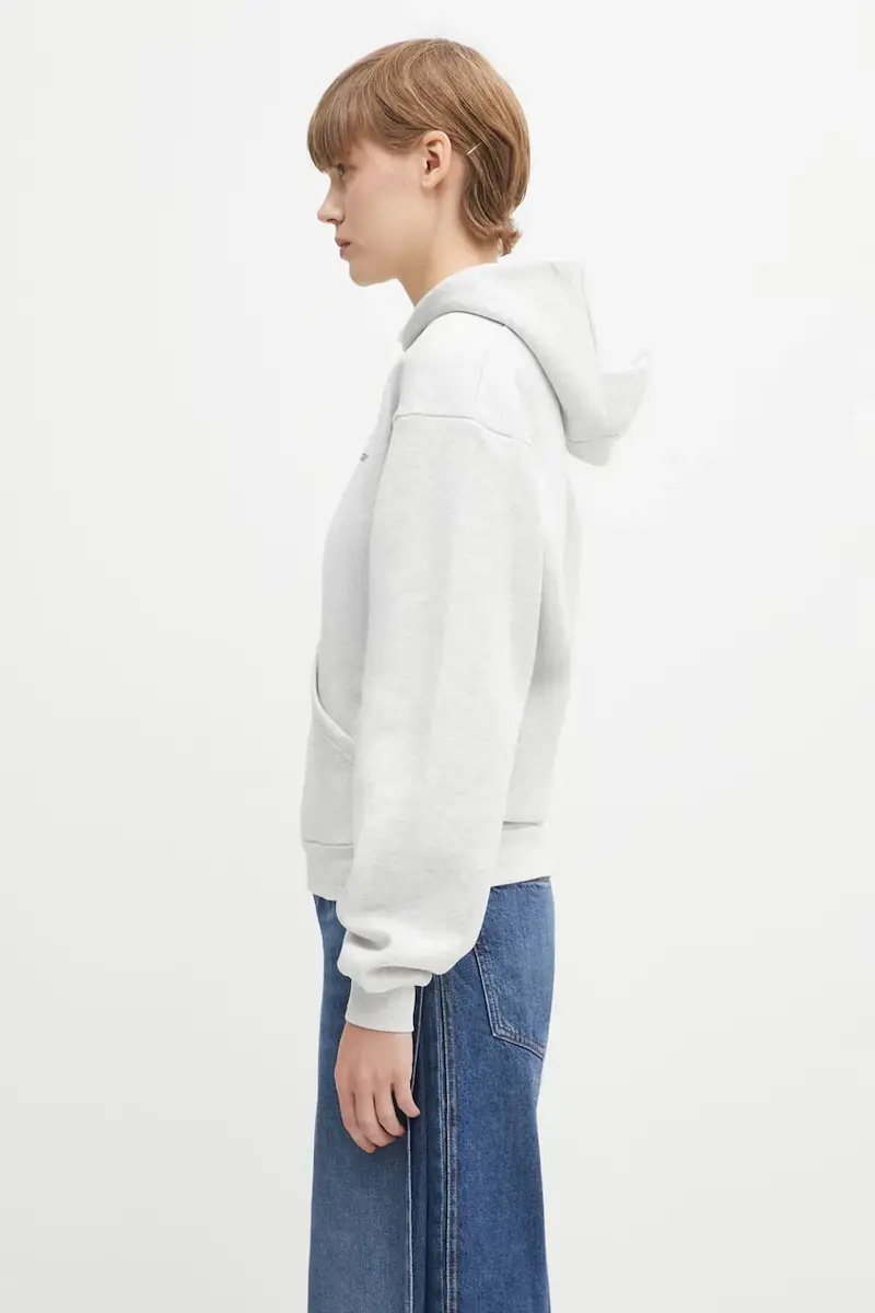 felpa in cotone Horn donna colore blu con cappuccio COPJS15BISF5035 Grigio miniatura 2