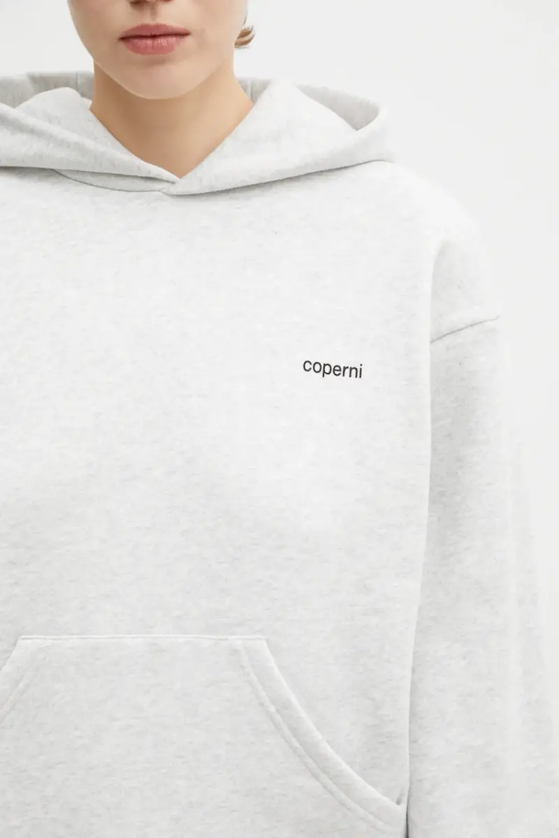 felpa in cotone Horn donna colore blu con cappuccio COPJS15BISF5035 Grigio miniatura 5