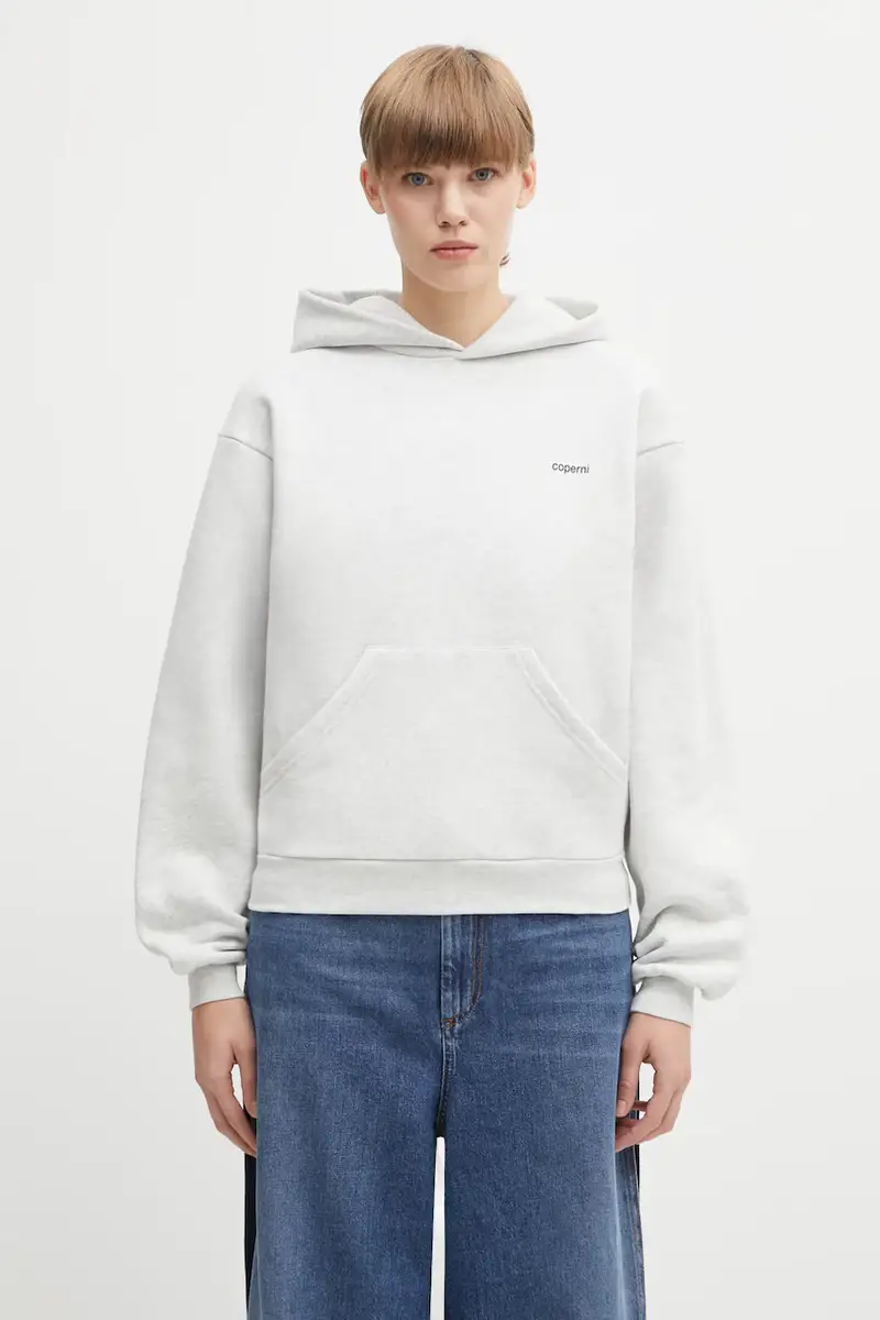 felpa in cotone Horn donna colore blu con cappuccio COPJS15BISF5035 Grigio