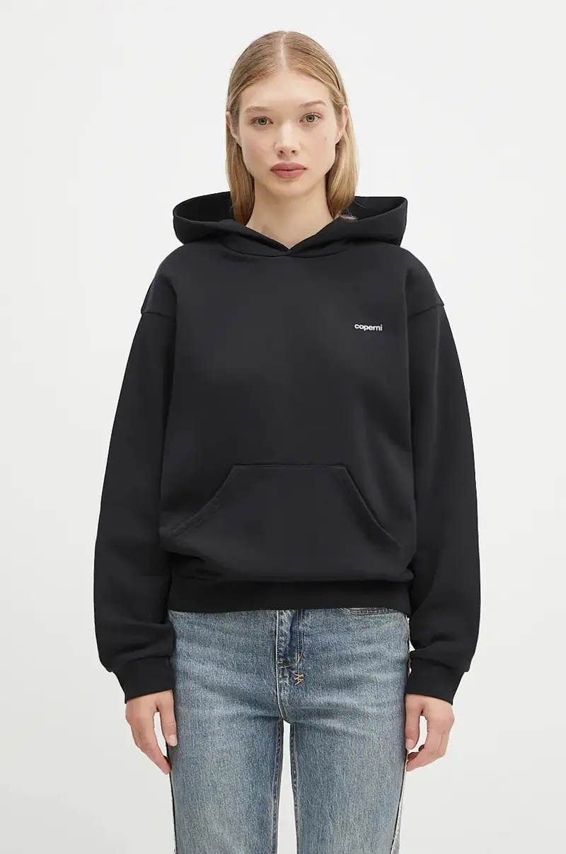 felpa Logo Hoodie donna colore nero con cappuccio COPJS15523