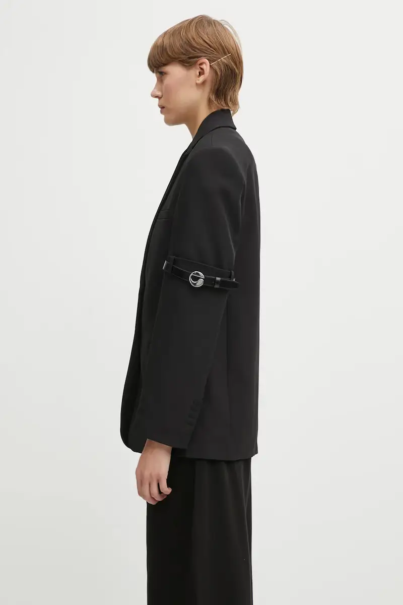 giacca Logo Belted colore nero COPV37F3004 miniatura 2