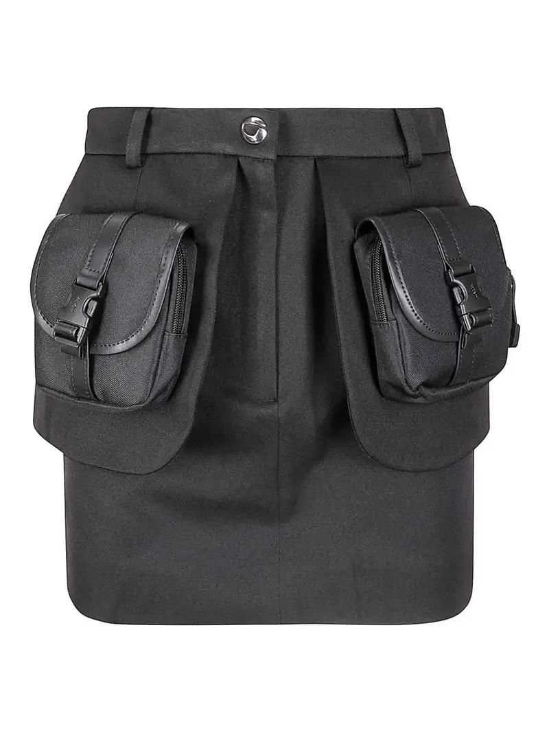 Gonna basca con tasche Nero