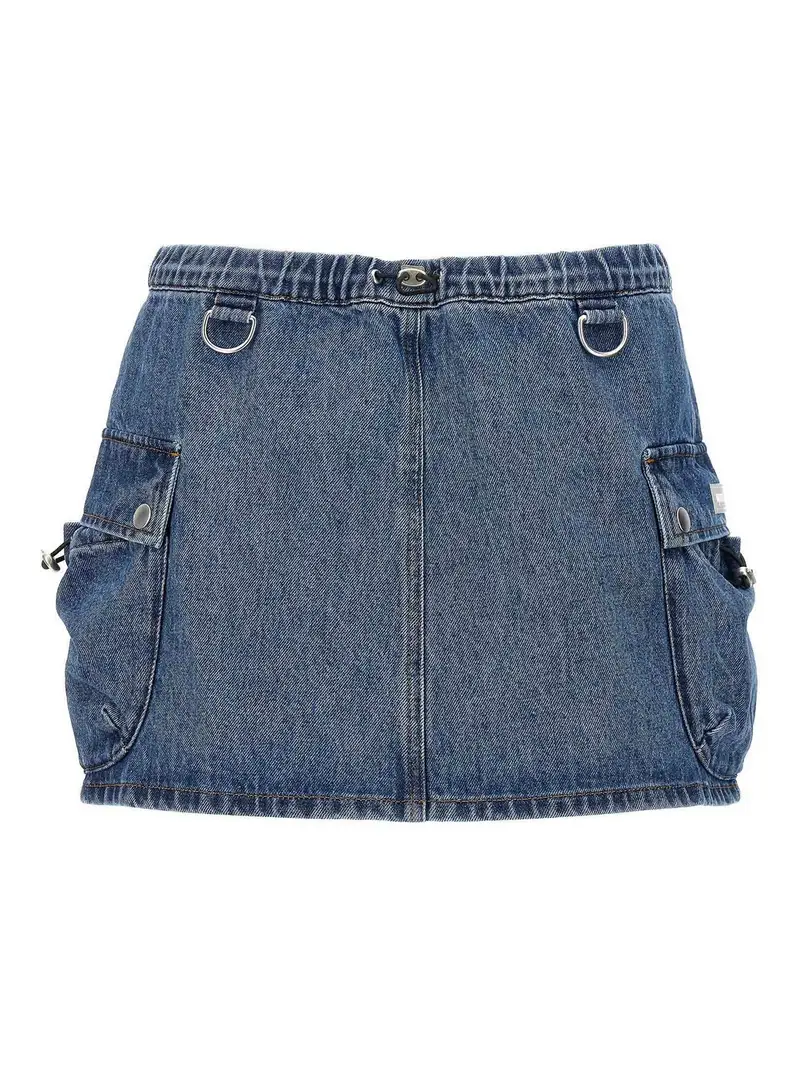 Gonna cargo in denim Blu