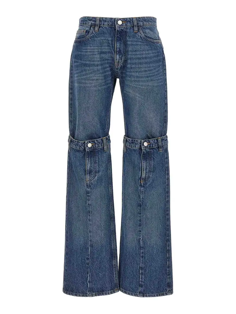 Jeans al ginocchio aperti Blu