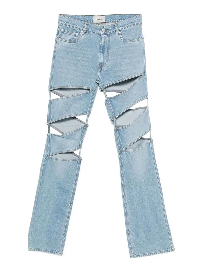 Jeans Con Dettaglio Cut-Out Blu