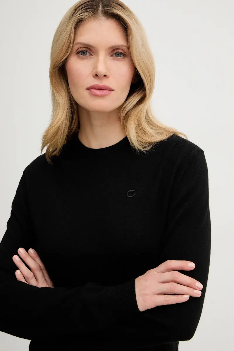 maglione in lana Classic Nero miniatura 4