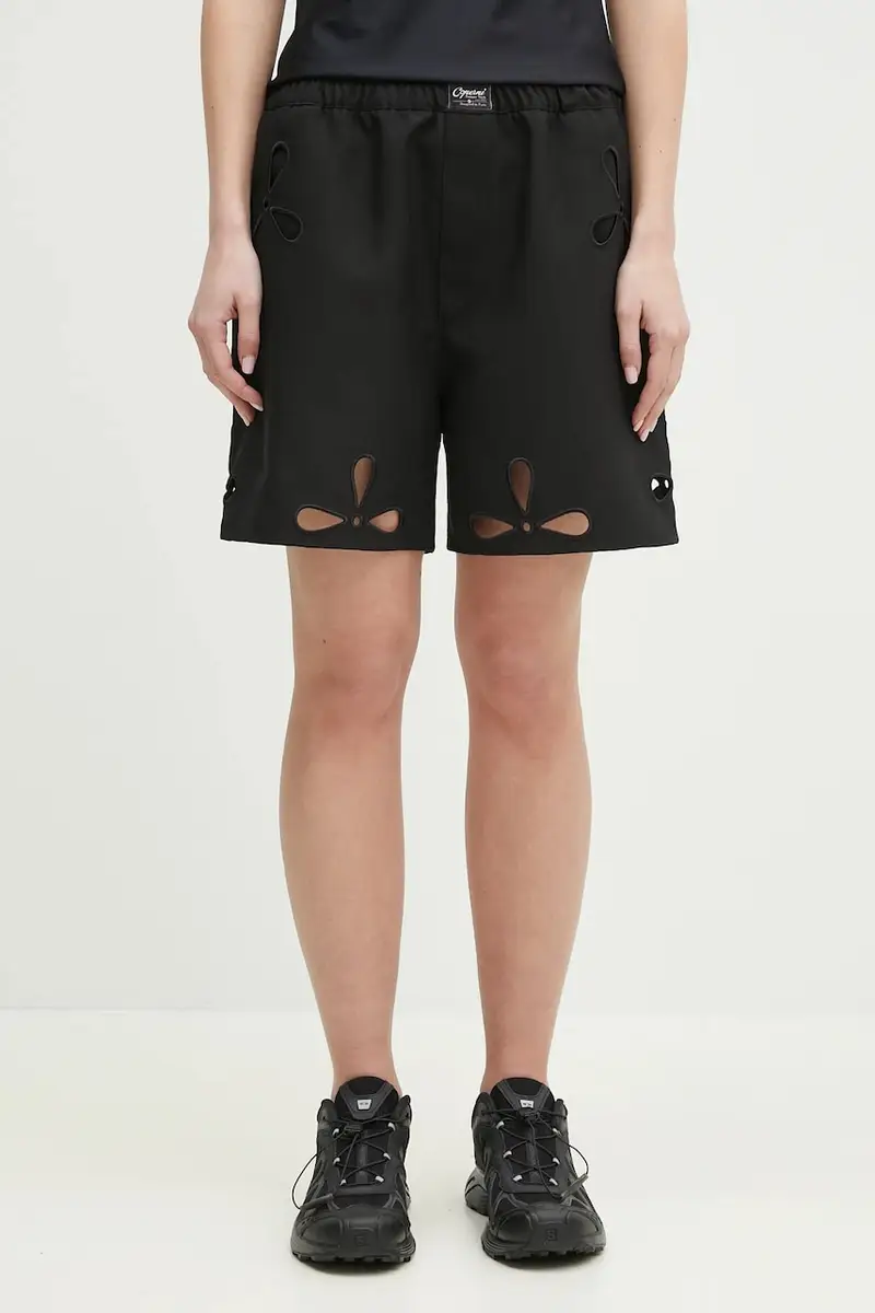 pantaloncini Petal Embroidered Cut-Out donna colore nero con applicazione COPP116F3004