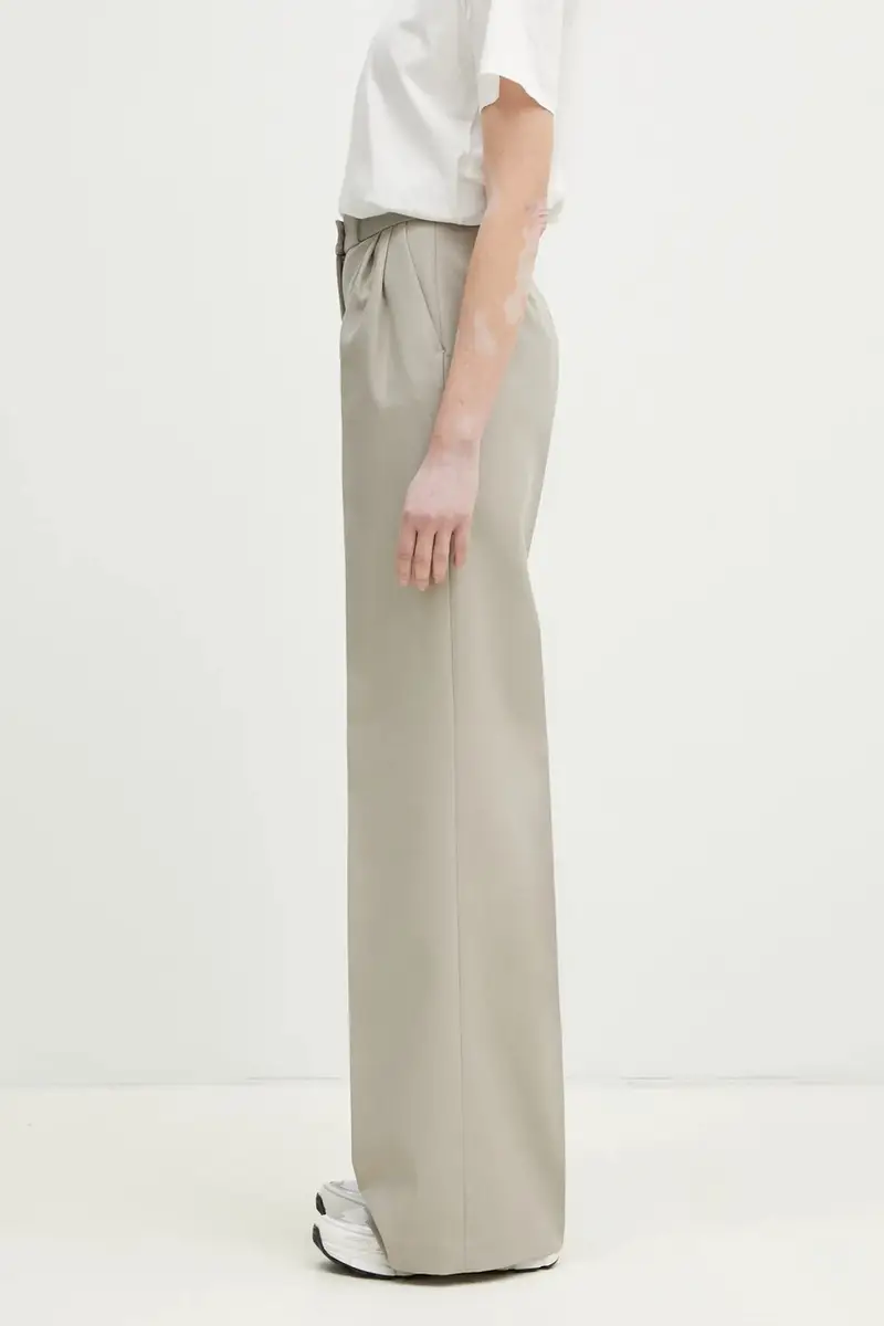 pantaloni Wide Leg Tailored Beige miniatura 2
