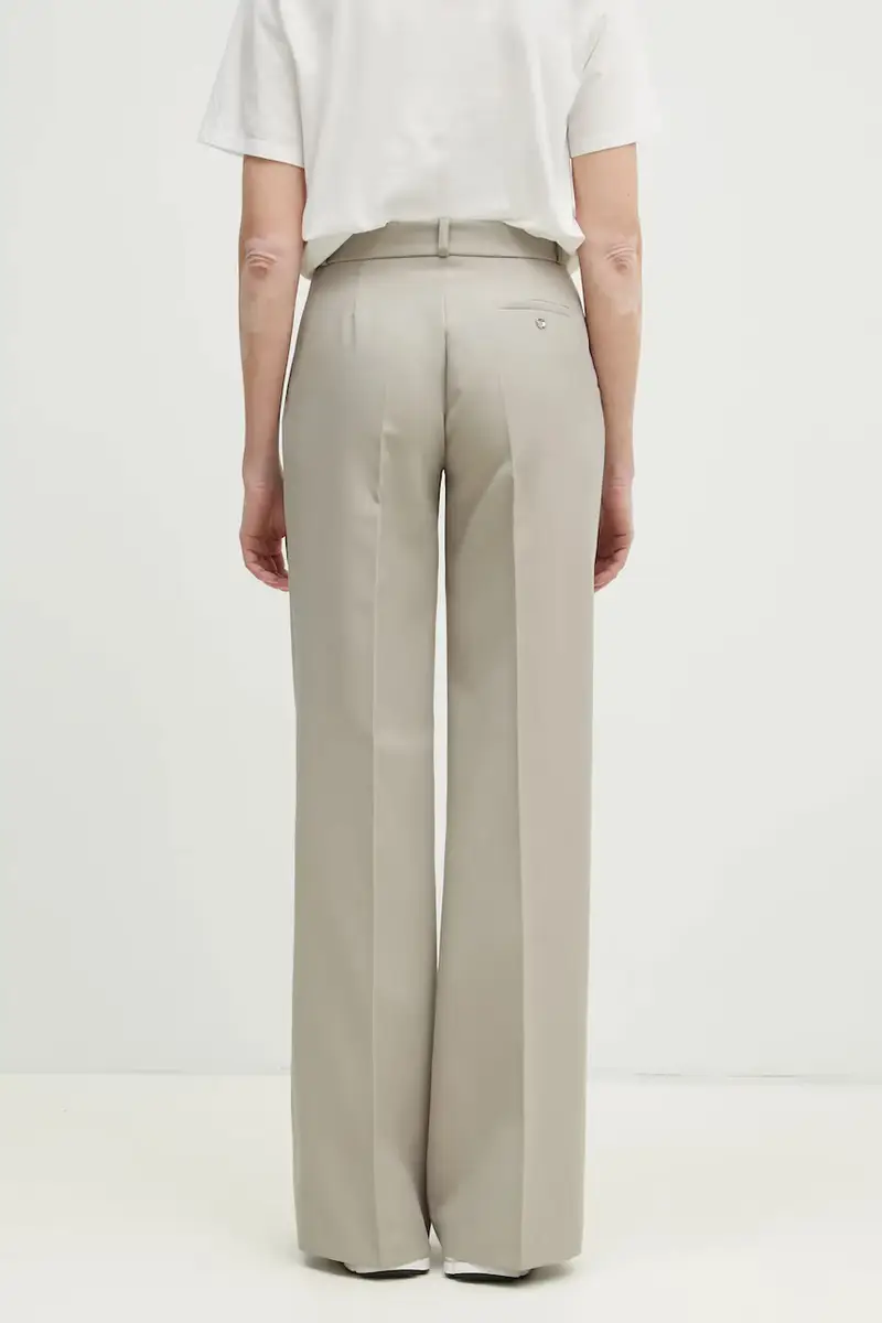 pantaloni Wide Leg Tailored Beige miniatura 3