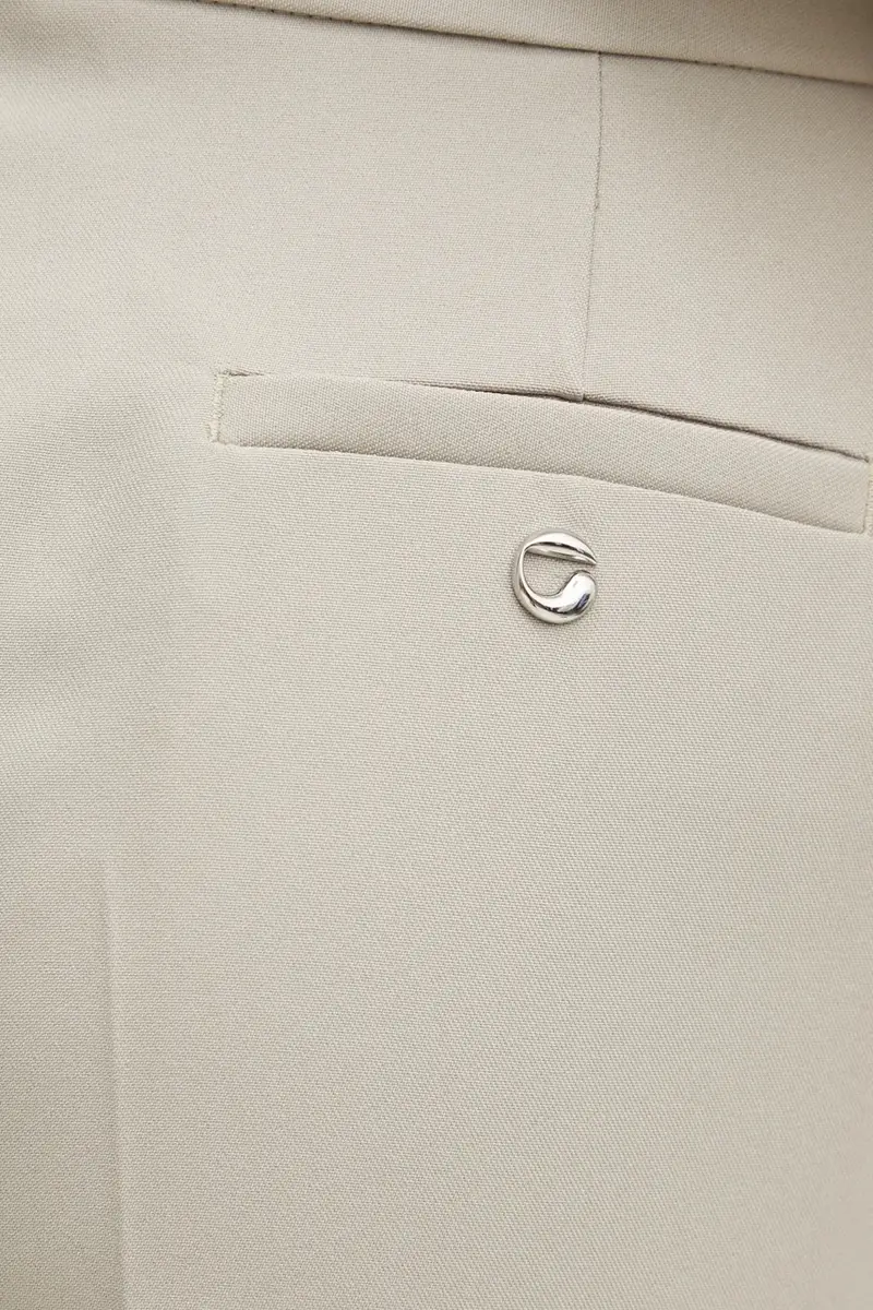 pantaloni Wide Leg Tailored Beige miniatura 5