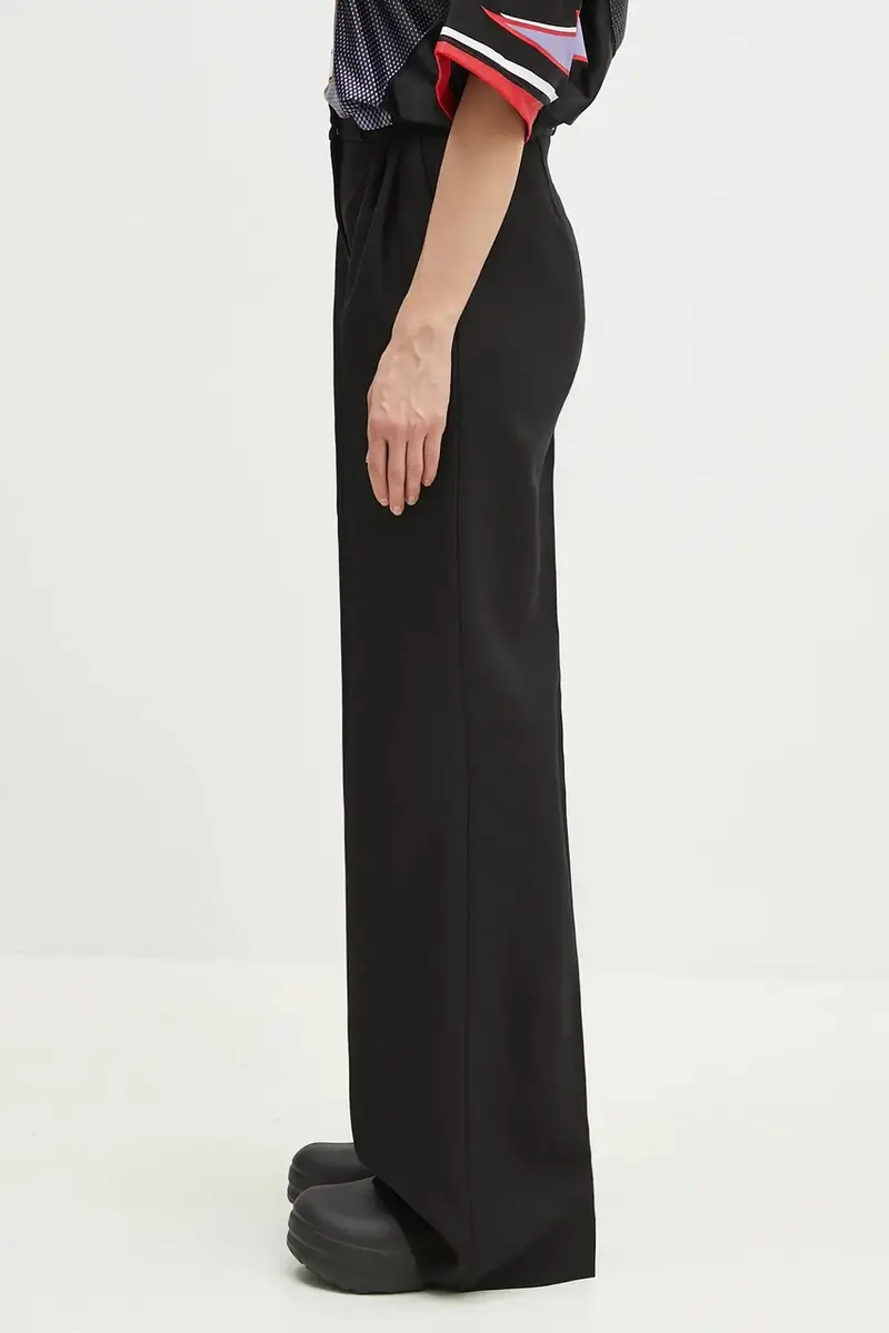 pantaloni Wide Leg Tailored Nero miniatura 2