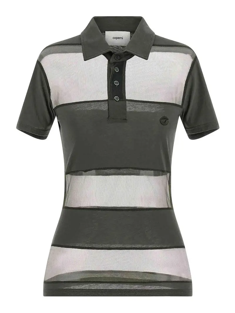 Polo a righe velate Verde