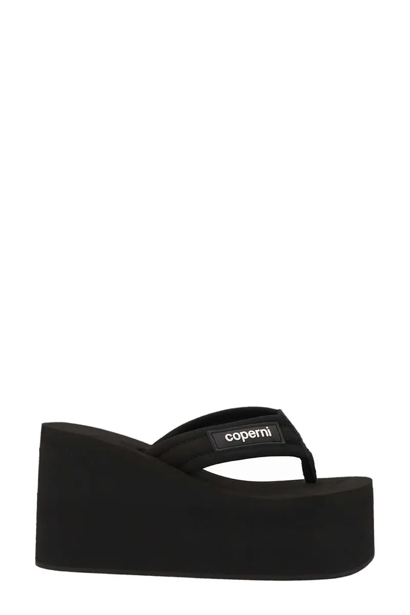 Sandalo Branded Wedge Nero