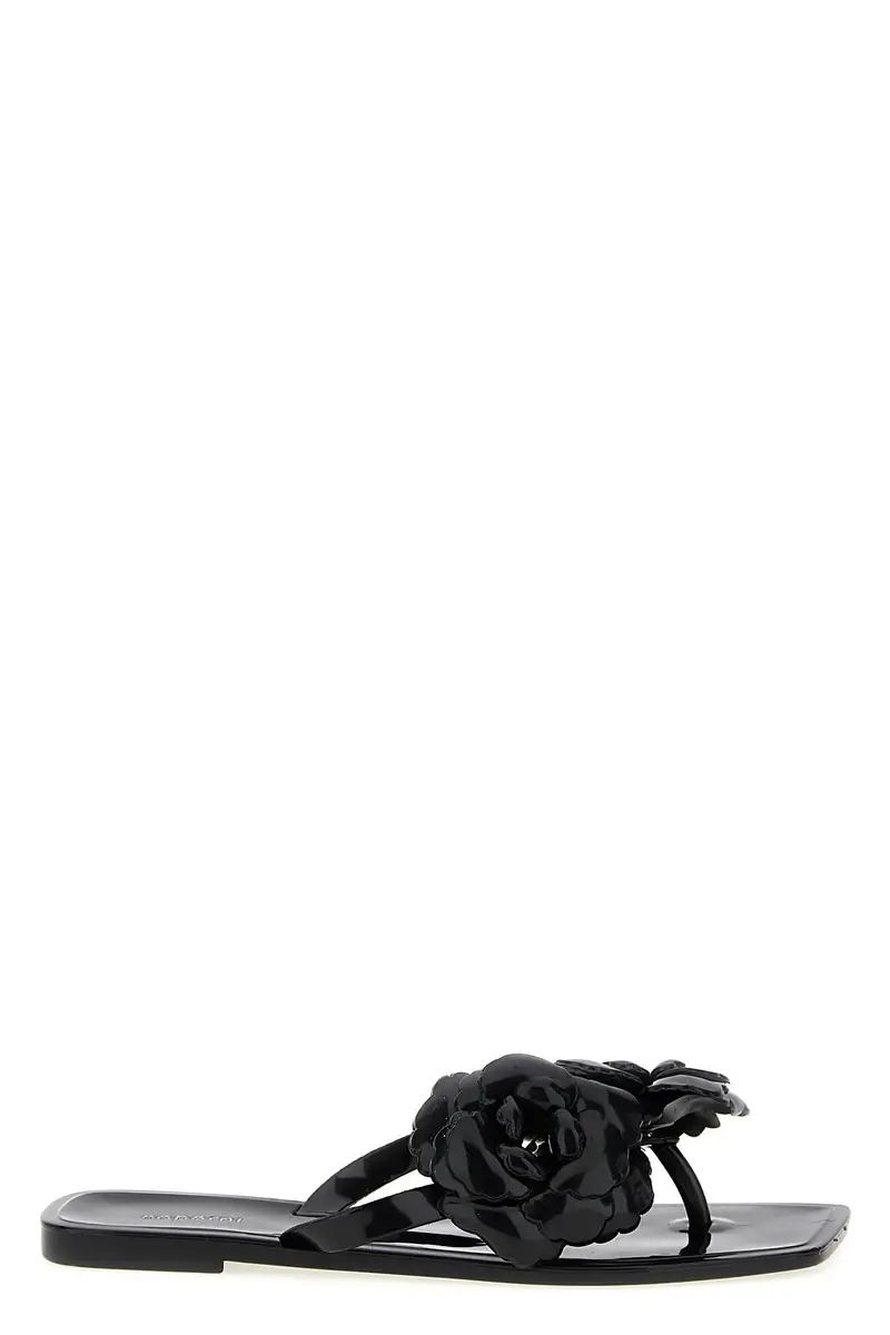 Sandalo Silicone Flower Flat Nero