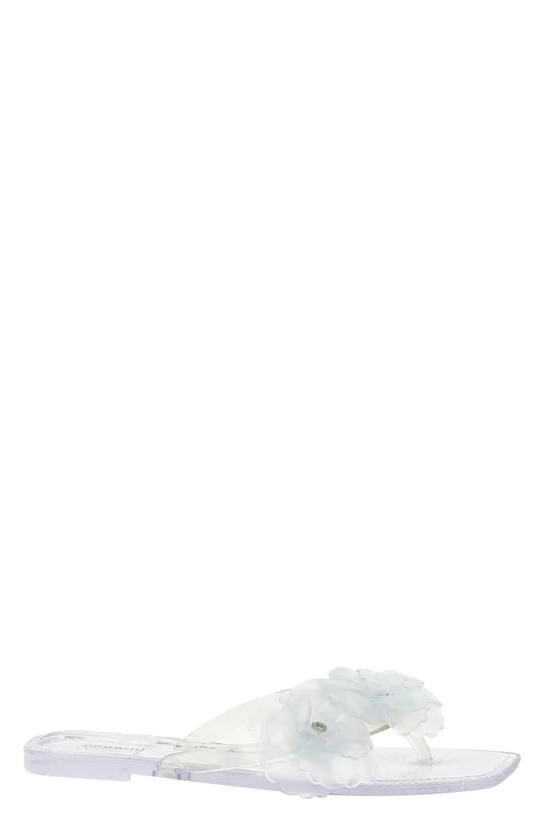 Sandalo Silicone Flower Flat Trasparente