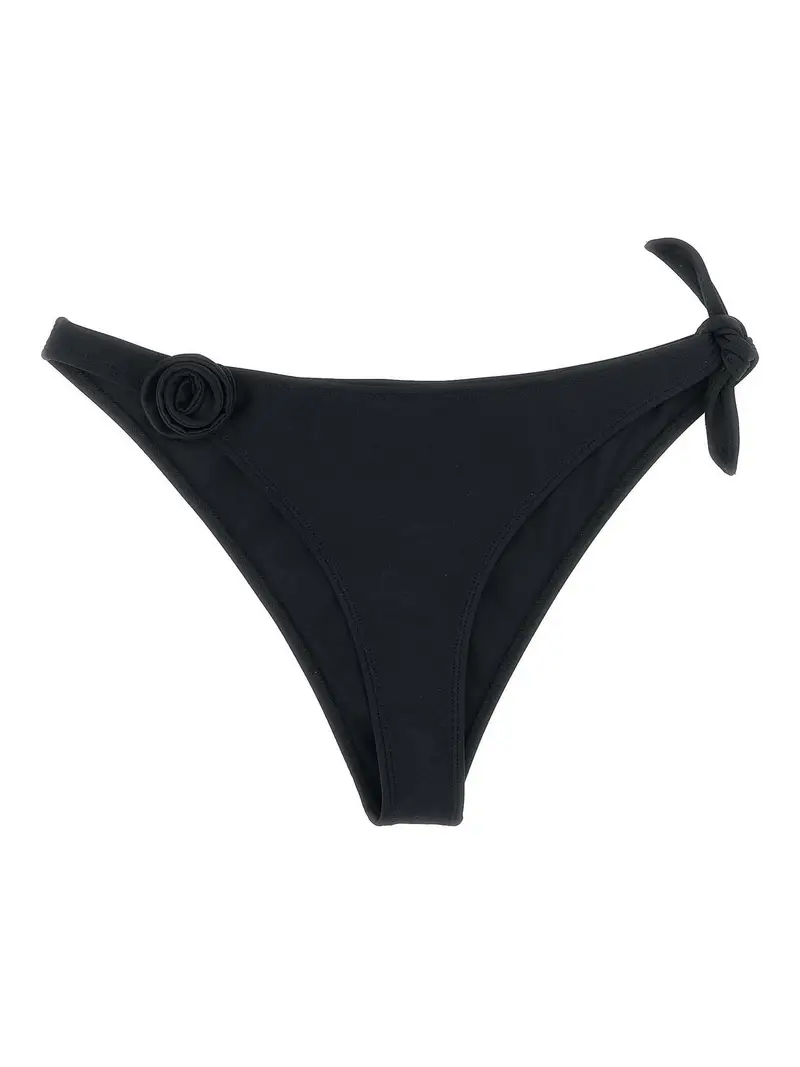 Slip bikini a fiori Nero