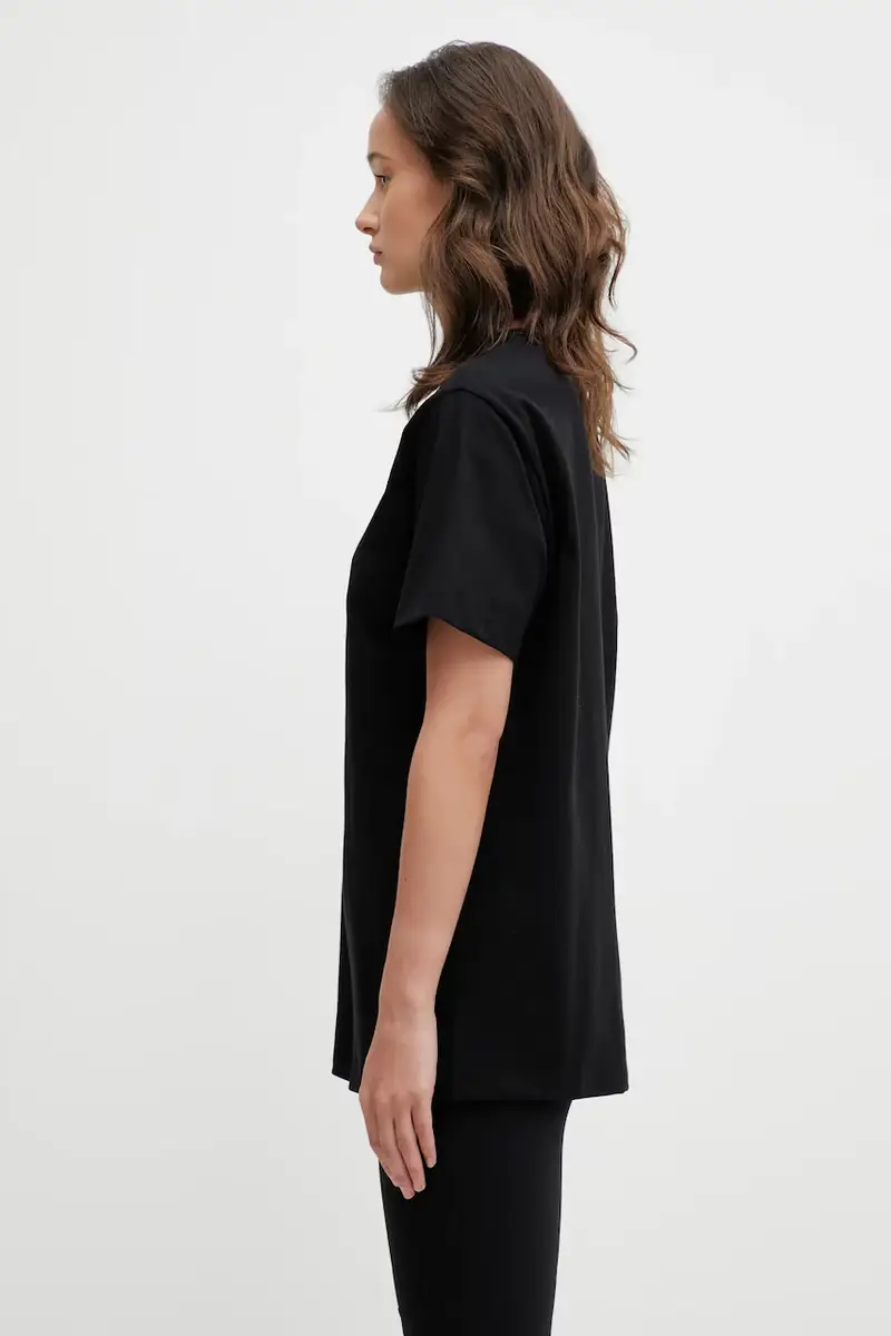 t-shirt in cotone Boxy Nero miniatura 2