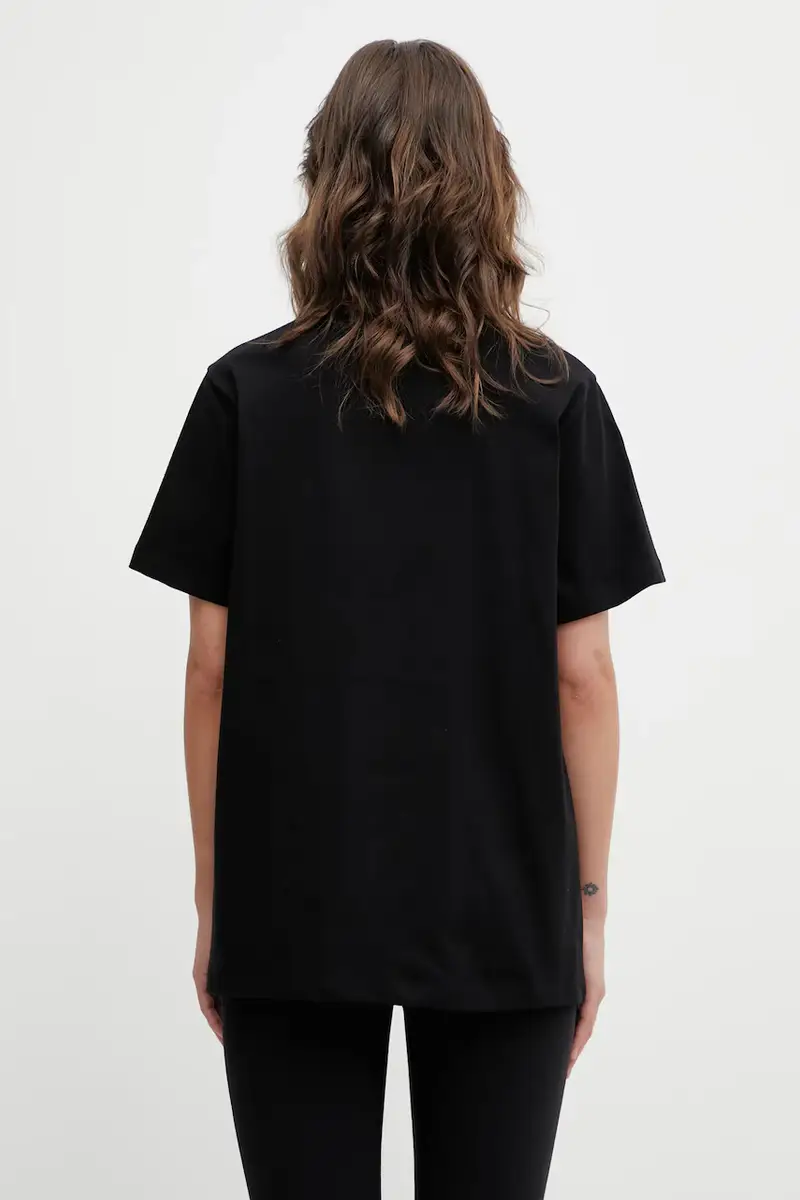 t-shirt in cotone Boxy Nero miniatura 3