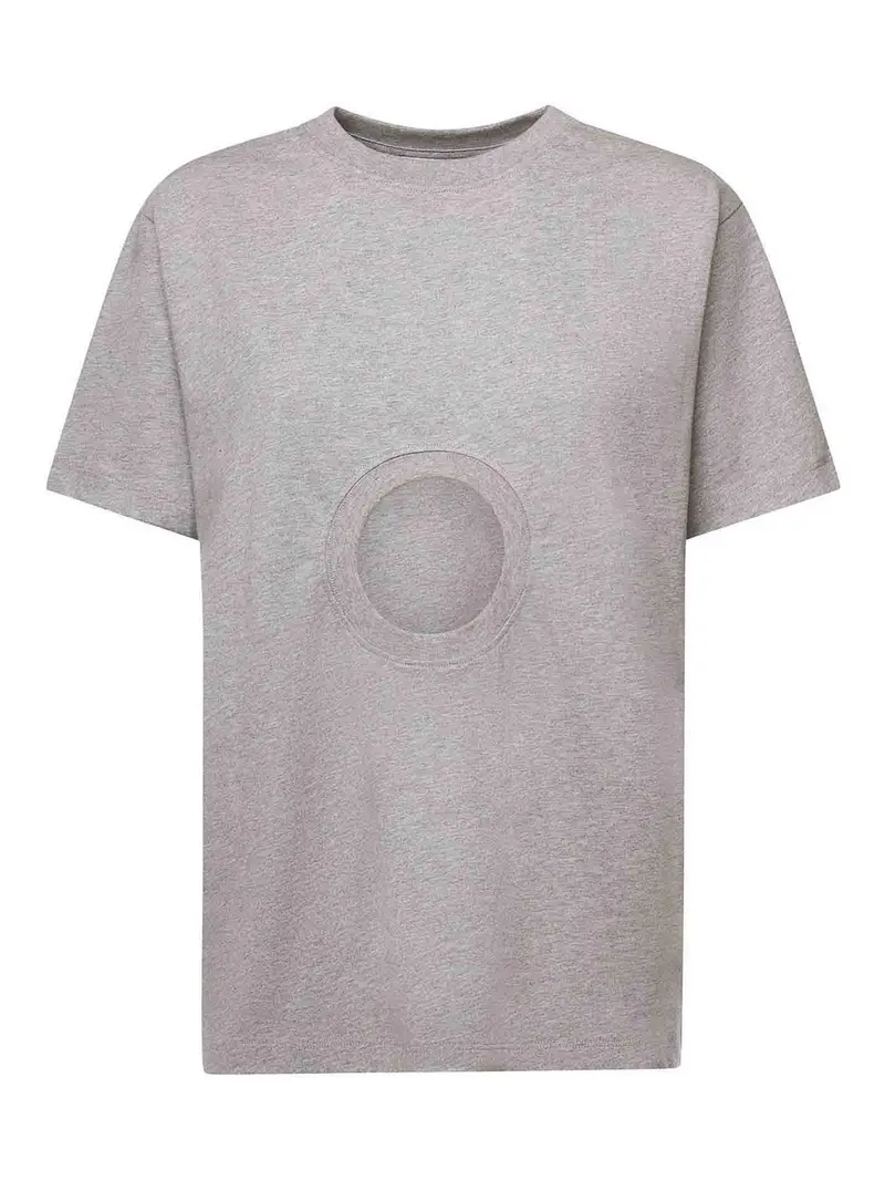T-shirt in cotone con finestra Grigio