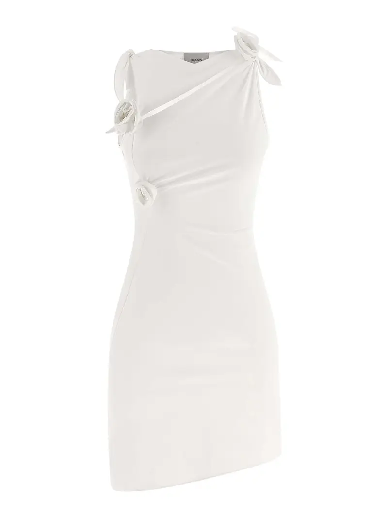 Vestito a fiori asimmetrico Bianco