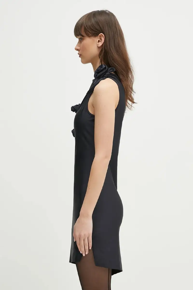 vestito Asymmetric Flower colore nero COPR154F5001 miniatura 2