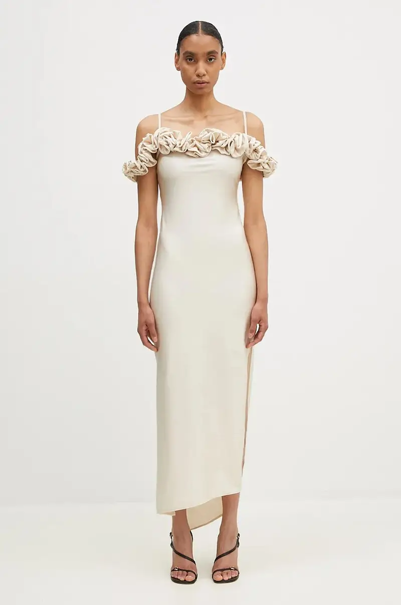 vestito Ruffle Dress colore beige COPR113545