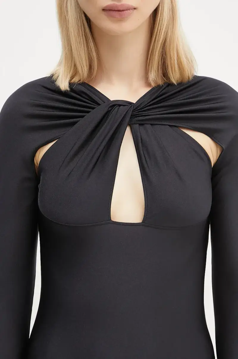 vestito Twisted Cut-Out Jersey Dress Nero miniatura 4