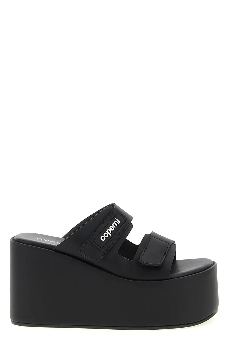 Zeppa 'Patch Wedge Sandal' Nero