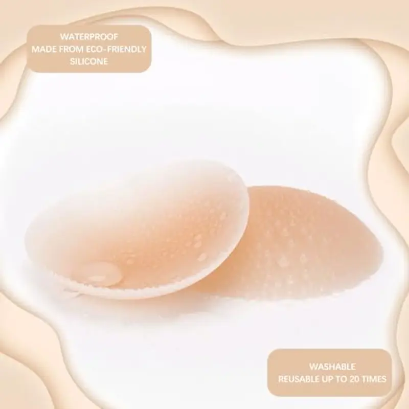 Copricapezzoli Silicone, Copri Capezzoli da Donna, 2 Paia Copri Capezzoli in Silicone Riutilizzabile, 8cm Rotondo Copricapezzoli Donna Riutilizzabile, Copri Capezzoli in Silicone Riutilizzabile miniatura 3