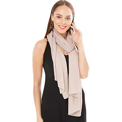 Coprispalle Donna Elegante Chiffon Sciarpa Sciarpe Grigio, Scialle Foulard Donna Moda, Stola Elegante Signora