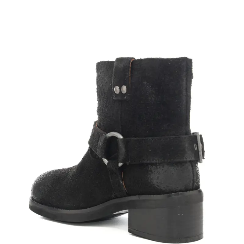 stivaletti da donna biker con inserti in metallo neri miniatura 2