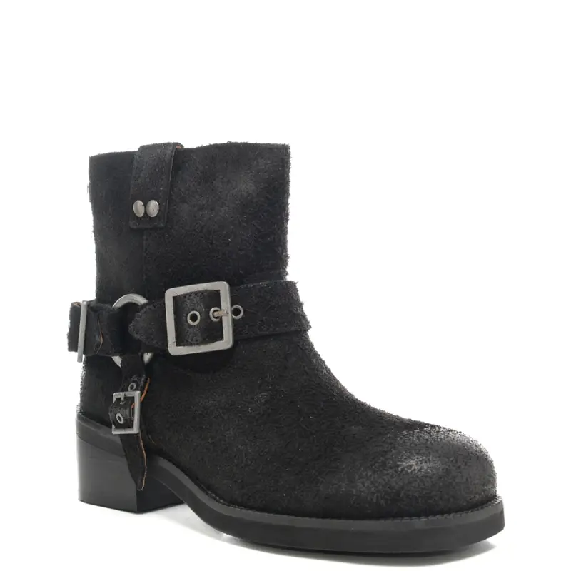 stivaletti da donna biker con inserti in metallo neri miniatura 3