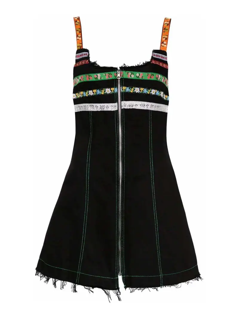 Mini abito in denim Lindsey Nero