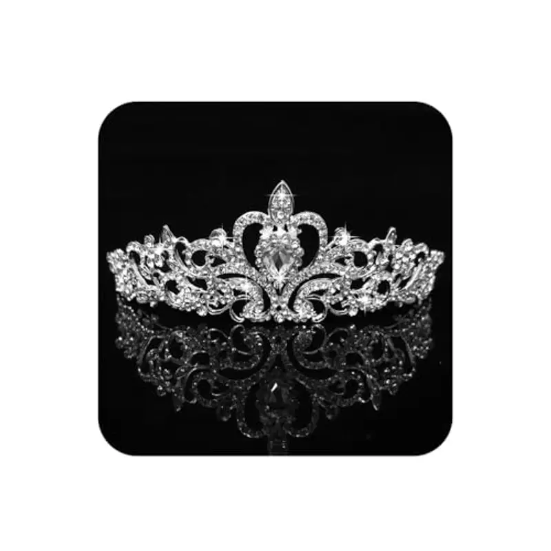 Corona Regina, Coroncina principessa, Strass Cristallo Tiara Ragazza Sposa Womens Fascia Principessa Corona Capelli Accessori Compleanno Festa Pageant Prom Regina Costume Performance (Silver A)