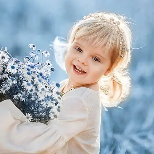 Coroncina Comunione Bambina, Fiori per Capelli Accessori Prima Comunione Principessa Cerchietto miniatura 2