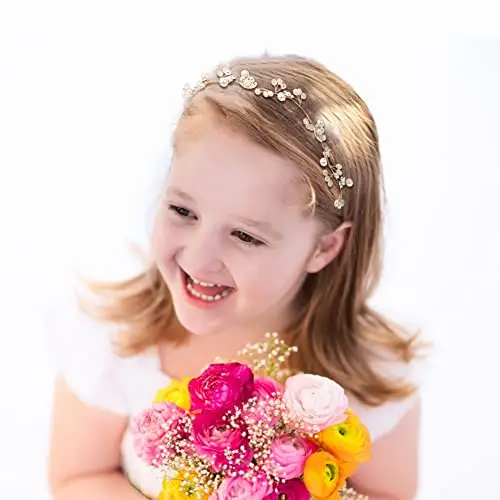 Coroncina Comunione Bambina, Fiori per Capelli Accessori Prima Comunione Principessa Cerchietto miniatura 3