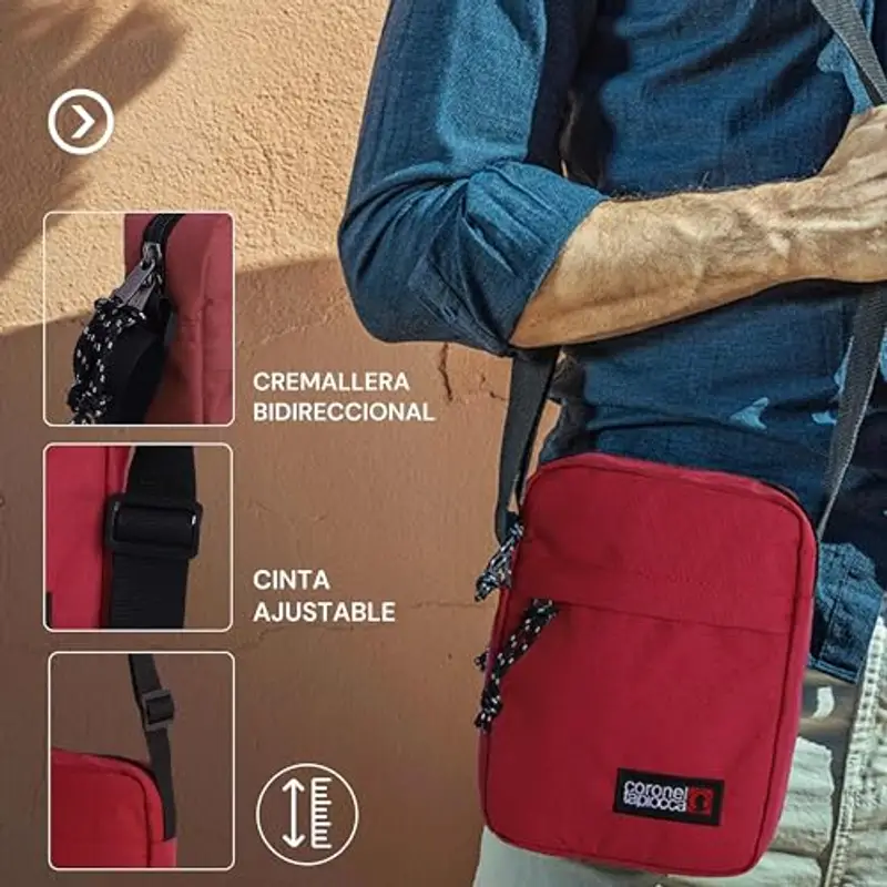 Coronel Tapiocca Borsa a tracolla Uomo Bordeaux 1886141 miniatura 3