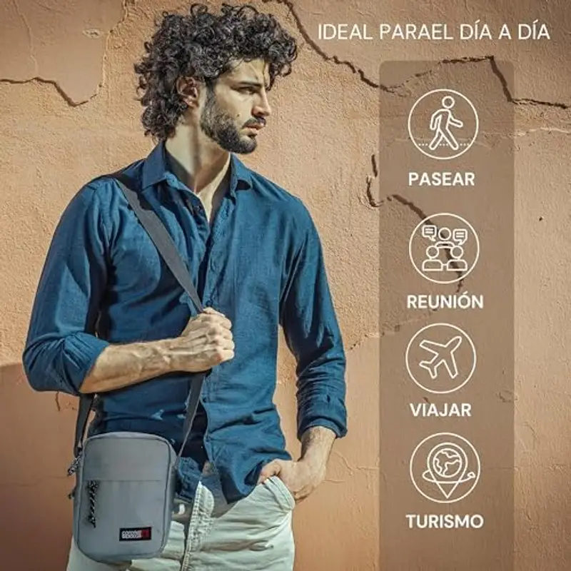 Coronel Tapiocca Borsa a tracolla Uomo Grigio 1886140 miniatura 2